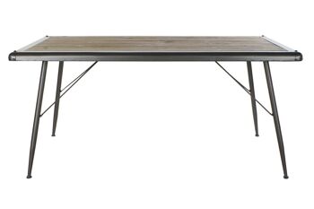 TABLE DE REPAS SAPIN METAL 161X90X75 NOIR MB171206 5