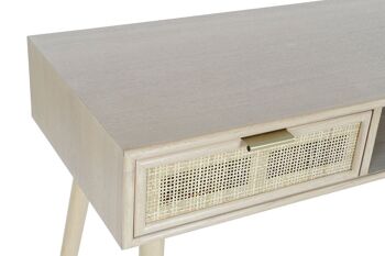 PAULOWNIA CONSOLE MDF 120X42,5X78 GRILLE NATURELLE MB171766 3