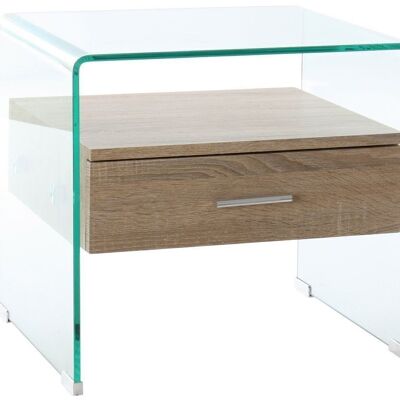 TABLE DE NUIT VERRE MDF 50X40X45.5 10 MM. MB175479