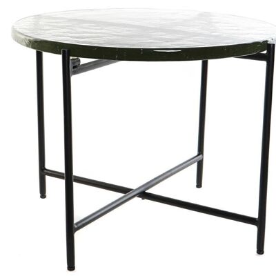 SIDE TABLE DOUBLE GLASS METAL 50X50X42 BLACK MB175647