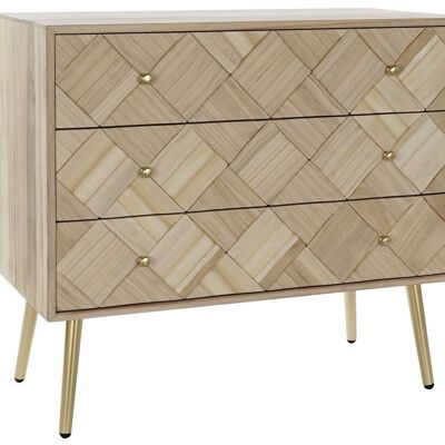 COFFRE EN PIN PAULOWNIA 72,5X37X65 NATUREL MB176660