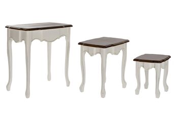 TABLE D'APPOINT SET 3 PAULOWNIA 60X40X66 BLANC MB177687 1