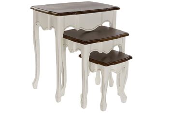 TABLE D'APPOINT SET 3 PAULOWNIA 60X40X66 BLANC MB177687 5