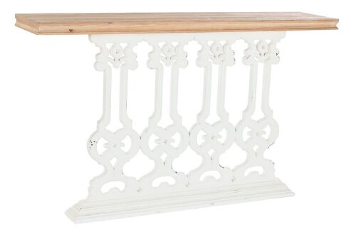 CONSOLA ABETO MDF 142X30X83 ENVEJECIDO BLANCO MB179360