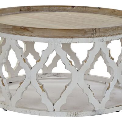 MESA CENTRO ABETO MDF 81X81X43,5 ENVEJECIDO BLANCO MB179361