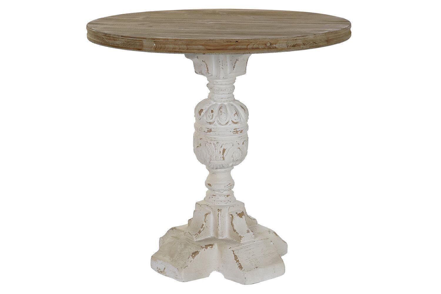 TAVOLO IN ABETE MDF 80X80X77,5 BIANCO ANTICATO MB179367