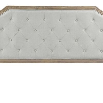 TÊTE DE LIT LIN RUBBERWOOD 160X10X120 GRIS MB179443