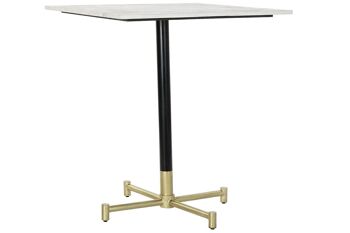 TABLE A MANGER EN FER MARBRE 70X70X81 BLANC MB179487 1