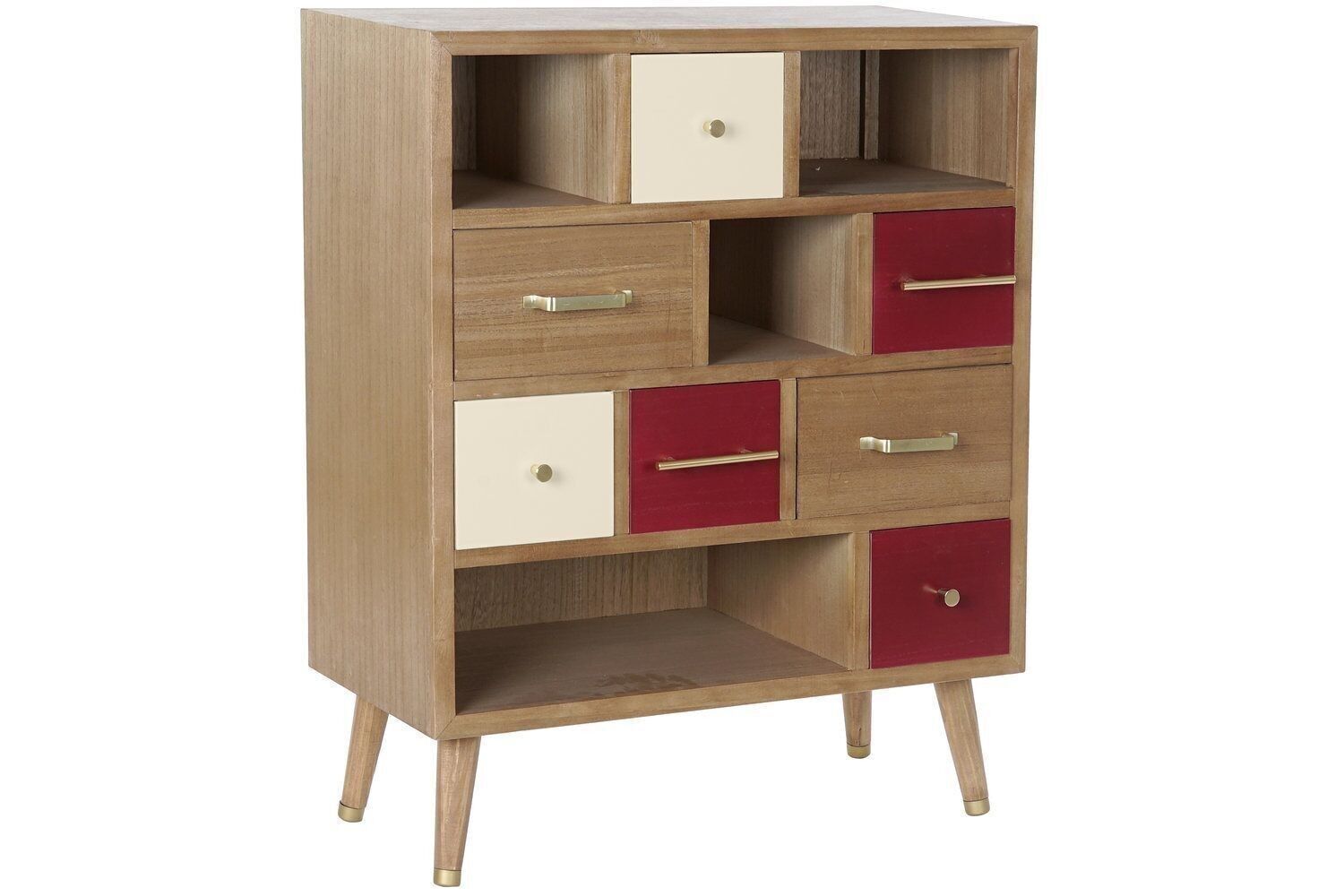 CASSETTIERA IN LEGNO E METALLO 76X34X94,5 MARON MB179680