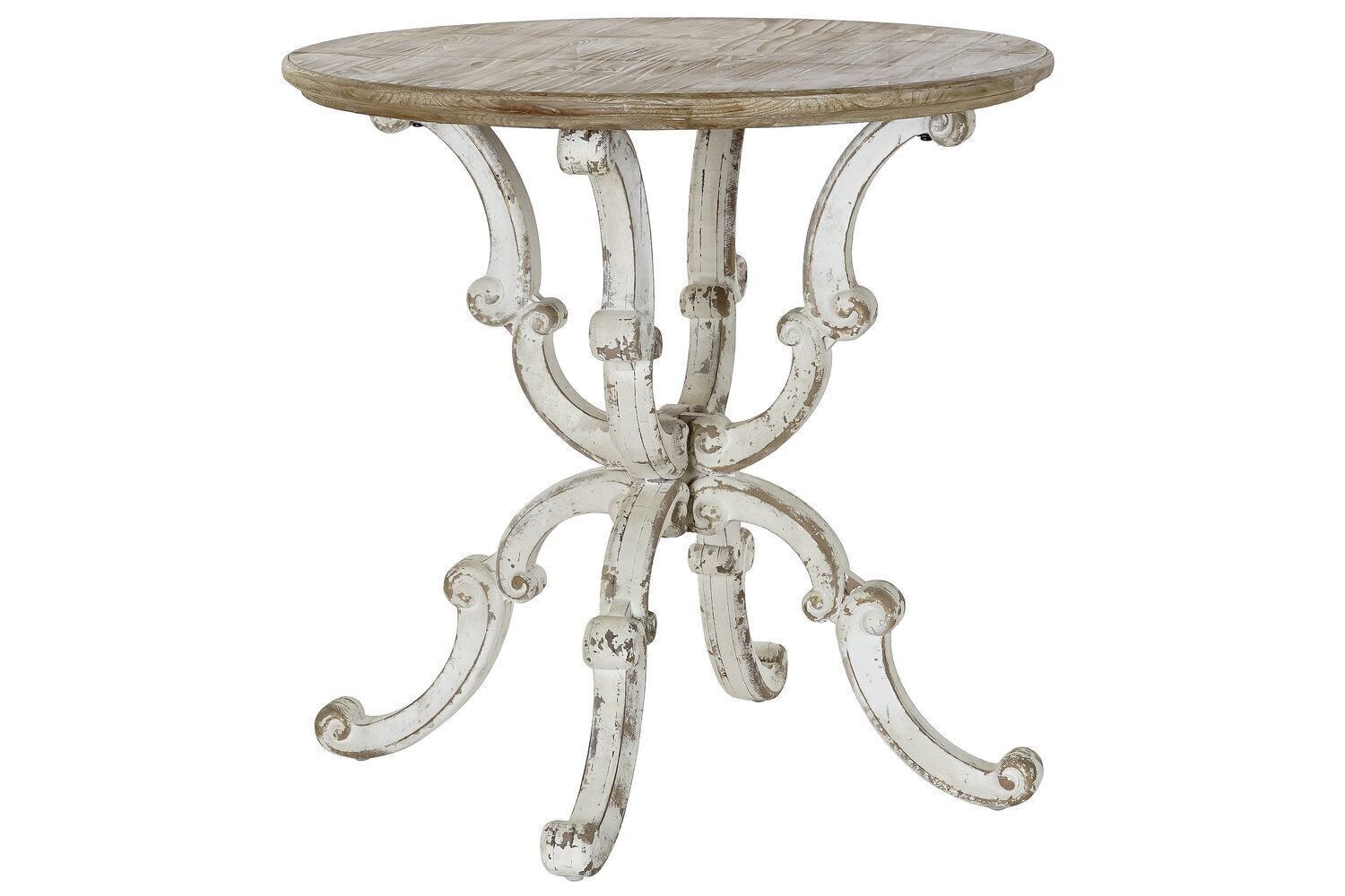 TAVOLO ABETE MDF 80X80X78,5 BIANCO ANTICATO MB180121