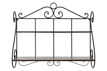 ETAGERE MURALE SAPIN FORGE 100X37X86 NOIR MB180801 1