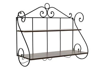 ETAGERE MURALE SAPIN FORGE 100X37X86 NOIR MB180801 4