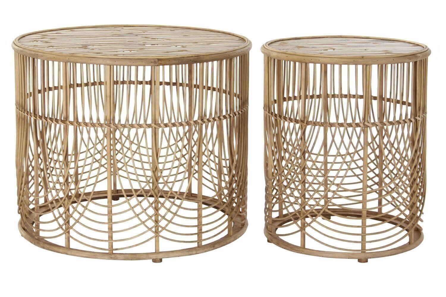 SET TAVOLINO 2 RATTAN 63X63X52 43X51,5 MB181121
