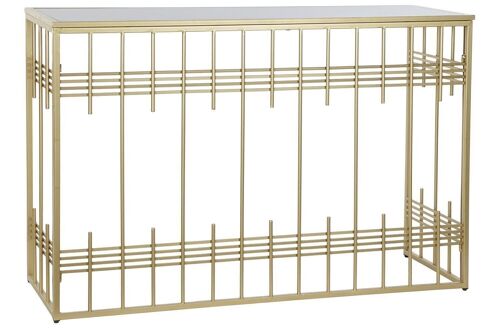 CONSOLA METAL CRISTAL 120X40X81 DORADO MB181220