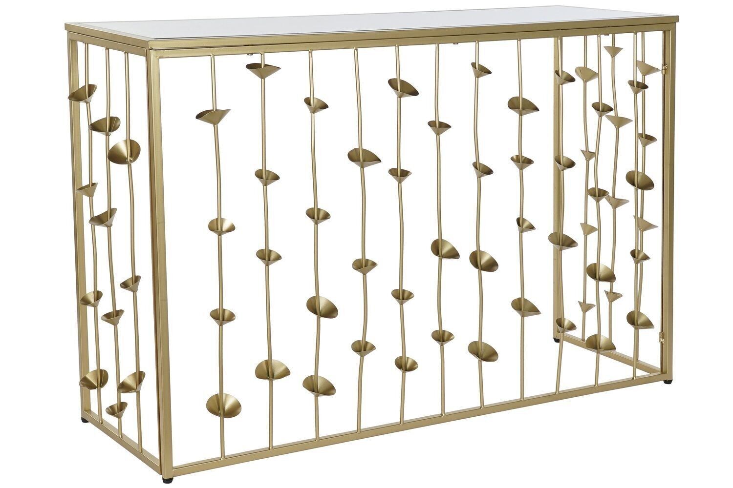 Buy wholesale MIRROR METAL CONSOLE 120X43X81 GOLDEN FLOWER MB181224