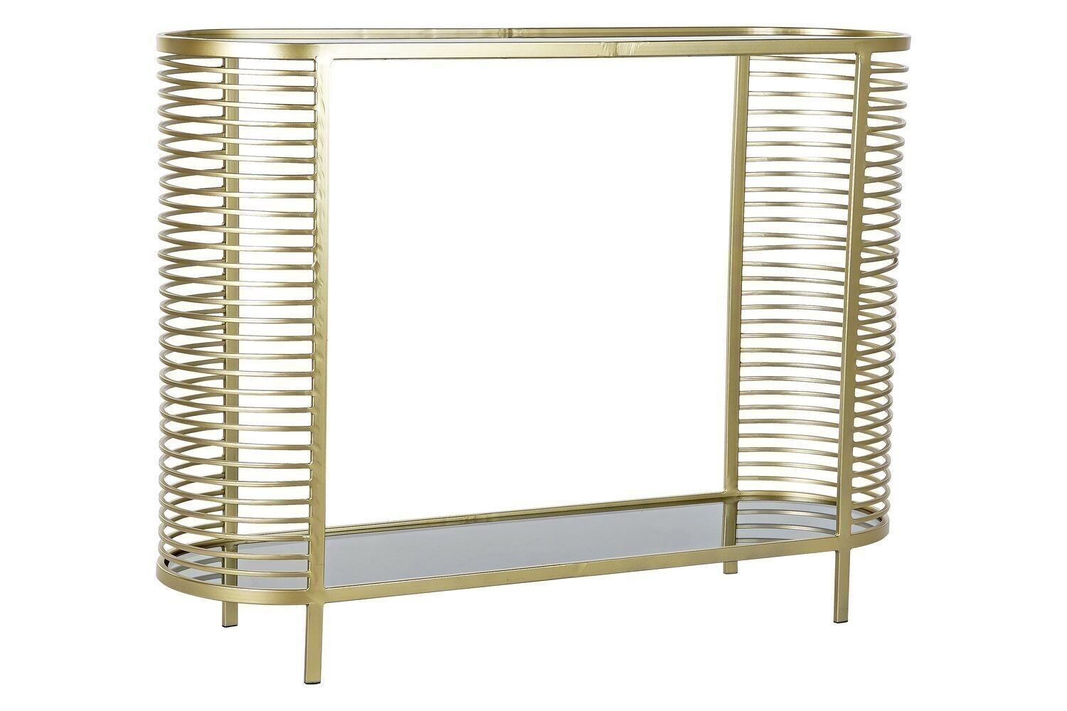 CONSOLLE METALLO VETRO 106,5X31X79,5 OPACO ORO MB182554