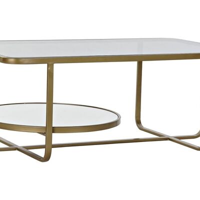 MESA CENTRO METAL CRISTAL 90X50X35 MATE DORADO MB182561