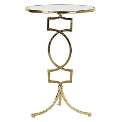 SIDE TABLE METAL MIRROR 41X41X64 GOLDEN MB182567