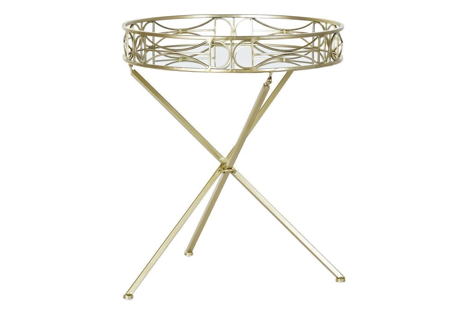 TAVOLINO METALLO SPECCHIO 48,5X48,5X58,5 DORATO MB182582