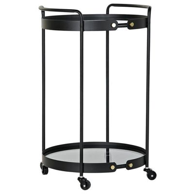 TAVOLINO METALLO VETRO 47X46X71 NERO MB182591