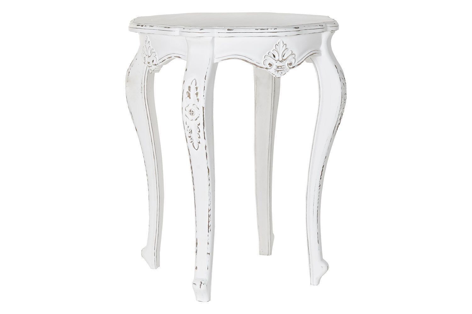 TAVOLINO LATERALE MANICO IN LEGNO 61X61X76 BIANCO MB182657