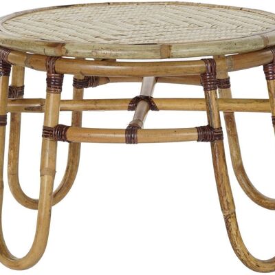 TABLE D'APPOINT ROTIN BAMBOU 60X60X42 NATUREL MB182689