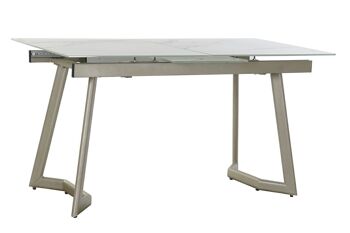 TABLE DE REPAS EN VERRE 140X80X76 180 EXTENSIBLE MB182769 1