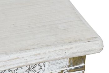 TABLE BASSE MANGO METAL 115X60X45 DECAPAGE BLANC MB182010 3