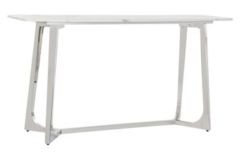 CONSOLE ACIER MARBRE ARGENT 150X45X80 MB182534 1