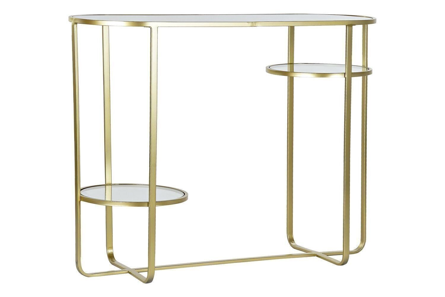 CONSOLLE SPECCHIO METALLO 102X36X79 DORATO MB182552