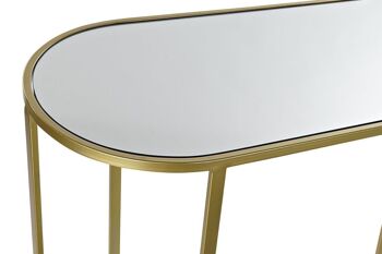 CONSOLE MIROIR MÉTAL 102X36X79 DORÉ MB182552 2