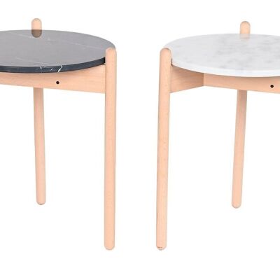 SIDE TABLE MARBLE WOOD 41X41X51 2 ASSORTED. MB206394