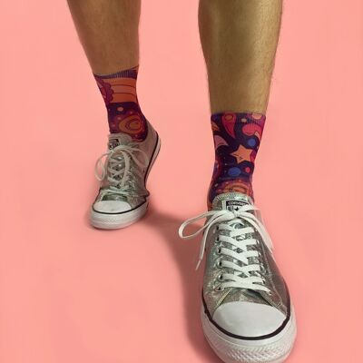 Calzini Groovy Plim, taglia standard per adulti, senza tallone.