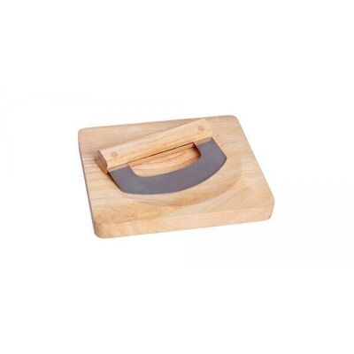 Porta formaggi in legno con coltello Base: 20x20x2cm Coltello: 14x2x9cm