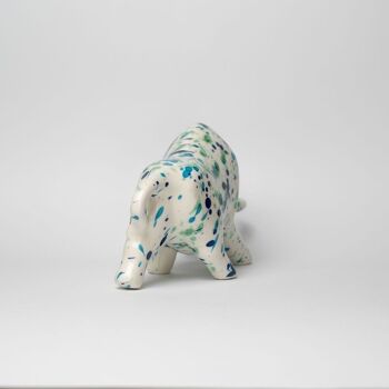 Figurine taureau en céramique décoration d'intérieur / Bleu et vert - CORAIL 3