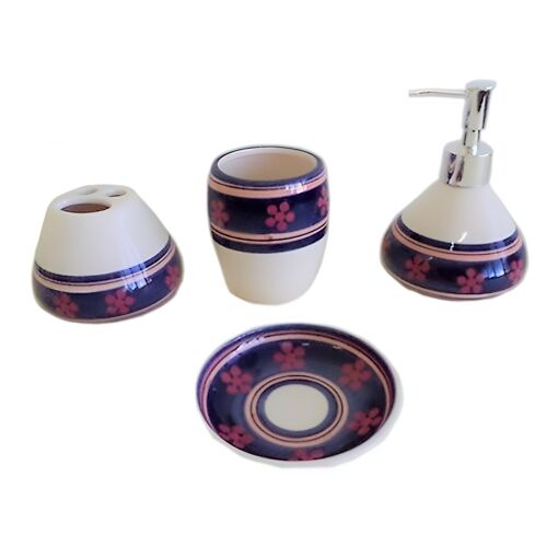 Ceramic bathroom set 10x2cm, 10x9cm, 10x6cm & 10x13cm