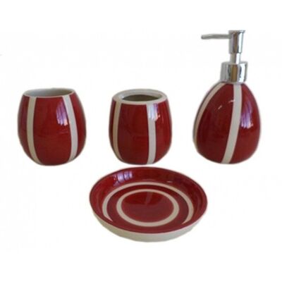 Set da bagno in ceramica 12x6cm, 6x10cm, 6x10cm e 6x18cm