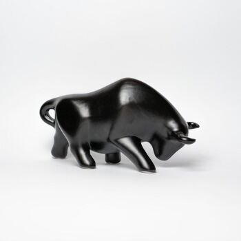 Figurine taureau en céramique décoration d'intérieur / Noir mat 5