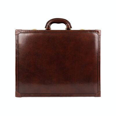 Large Premium Leather Attaché Case Briefcase - Lord Jim