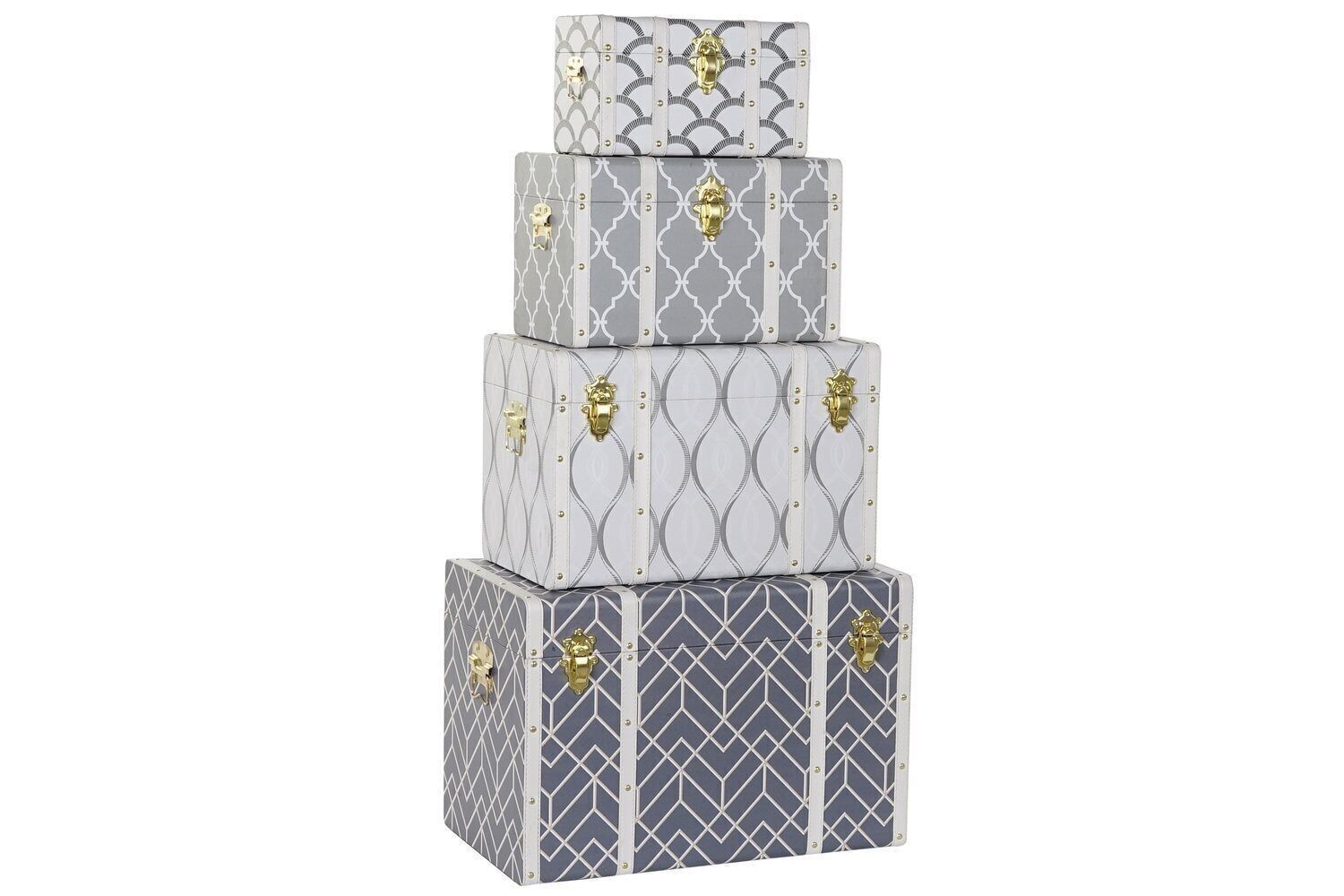 BAUL SET 4 MDF PU 60X35X40 BIANCO MB182977