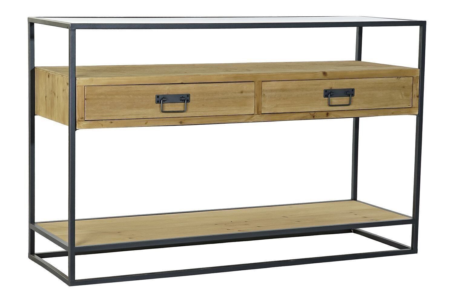 CONSOLLE VETRO ABETE 120X40X76 MARRONE CHIARO MB183123