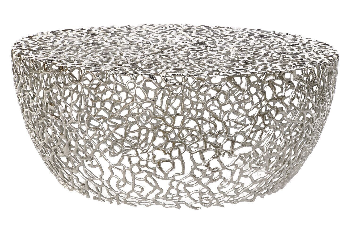 TAVOLINO LATERALE ALLUMINIO 76X76X33 ARGENTO MB183321