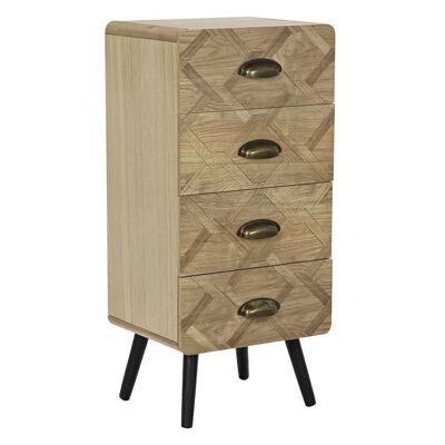 CAJONERA MDF METAL 37X31,5X80 4 CAJONES NATURAL MB183339