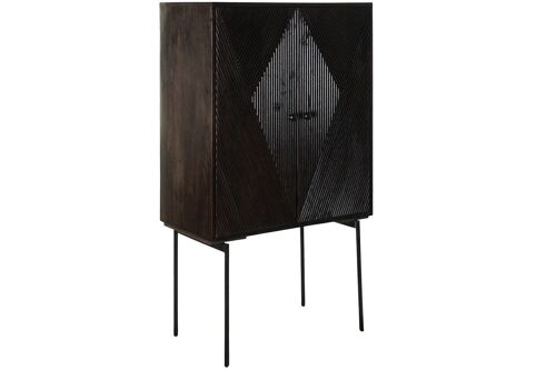 APARADOR MANGO METAL 84X43X153,5 MARRON OSCURO MB183456