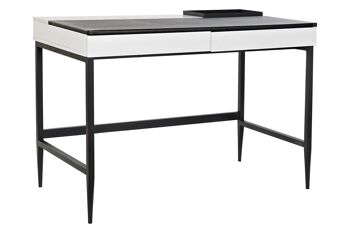 BUREAU METAL MDF 110X55X76 BLANC MB183734 1