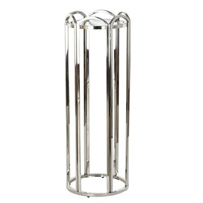 TABLE D'APPOINT MÉTAL VERRE 40X40X110 ARGENT MB185288