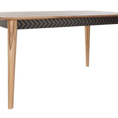 TABLE A MANGER EN PAIN 160X90X76 NOIR MB185352