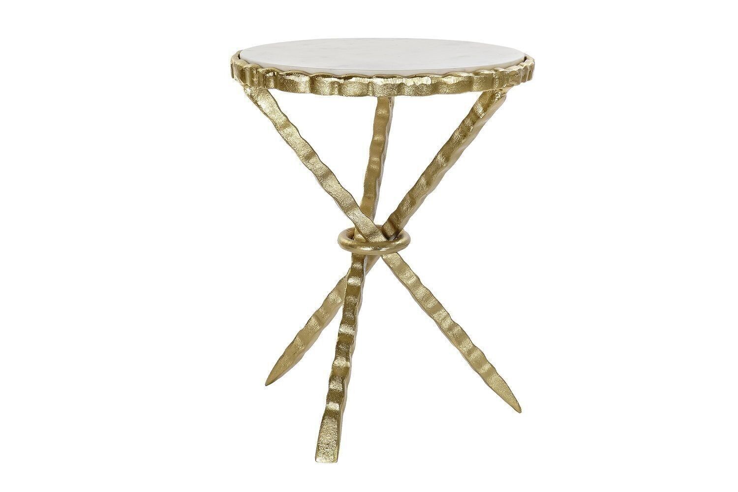 TAVOLINO MARMO ALLUMINIO 43X43X54 BIANCO MB185674