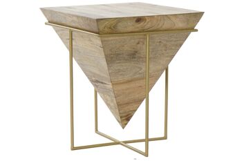 TABLE D'APPOINT POIGNEE METAL 40X40X45 NATUREL MB186098 1
