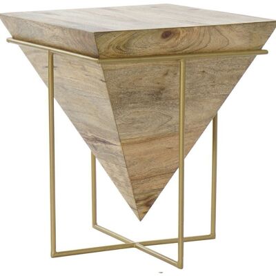 TABLE D'APPOINT POIGNEE METAL 40X40X45 NATUREL MB186098